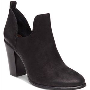 Vince Camuto Federa charcoal suede booties.